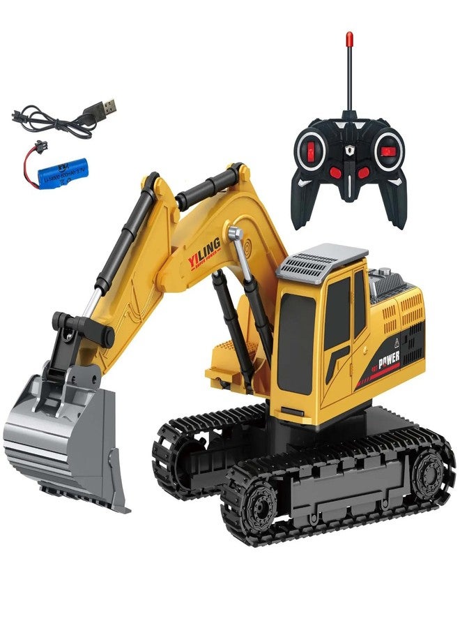 NVF Remote Control Excavator Toy, 2.4G RC Construction Truck, 4WD Alloy with LED Lights - Image 1